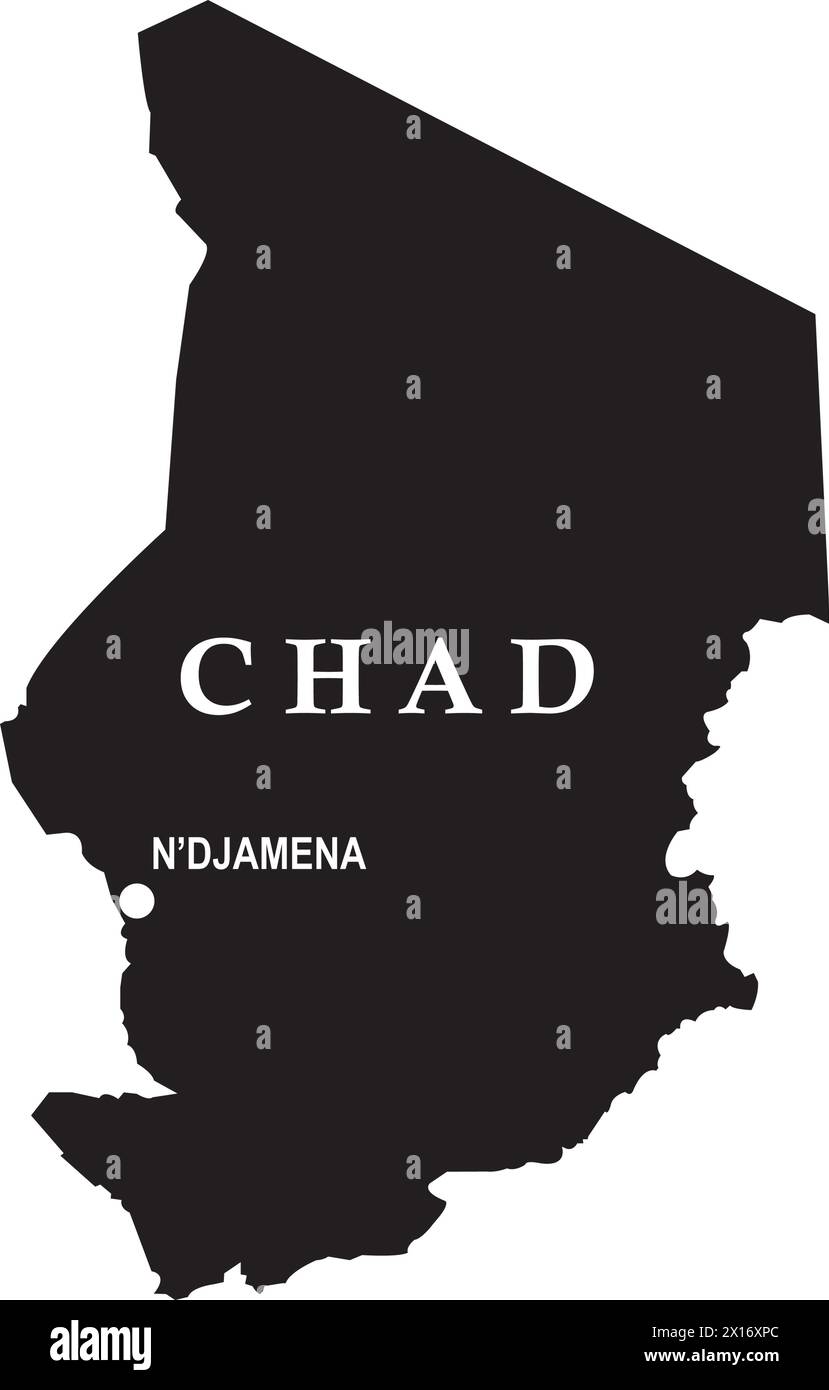 Mappa del paese del Ciad, sfondo del design dell'illustrazione vettoriale Illustrazione Vettoriale