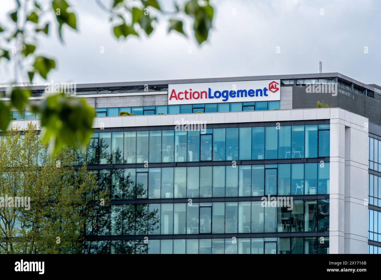 Sede di Action Logement, un'associazione francese incaricata della gestione dell'edilizia popolare in Francia Foto Stock