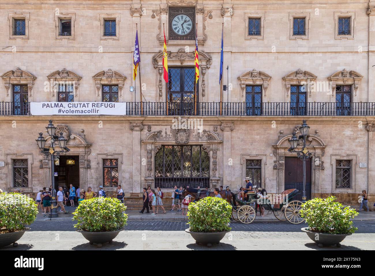 Facciata del municipio di Palma di Maiorca. Foto Stock