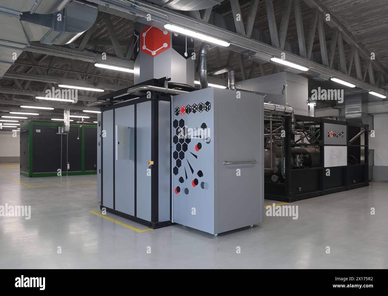 Vlkos, Repubblica Ceca. 15 aprile 2024. Presentazione della ricombinazione termica analiticamente controllata della materia organica ACTROM a Vlkos, Repubblica Ceca, 15 aprile 2024. La tecnologia di conversione dei rifiuti organici in gas industriali di qualità controllata. Sistema di separazione dei gas basato su gascromatografia preparativa. Idrogeno proveniente dalla tecnologia dei rifiuti. Crediti: Ludek Perina/CTK Photo/Alamy Live News Foto Stock