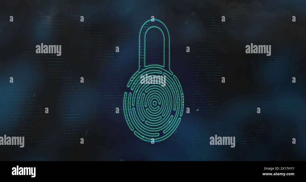 Immagine dell'icona del lucchetto di sicurezza online del numero Foto Stock