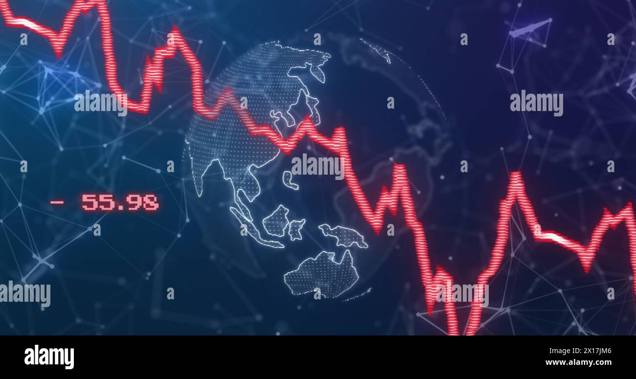 Immagine del globo sull'elaborazione dei dati Foto Stock