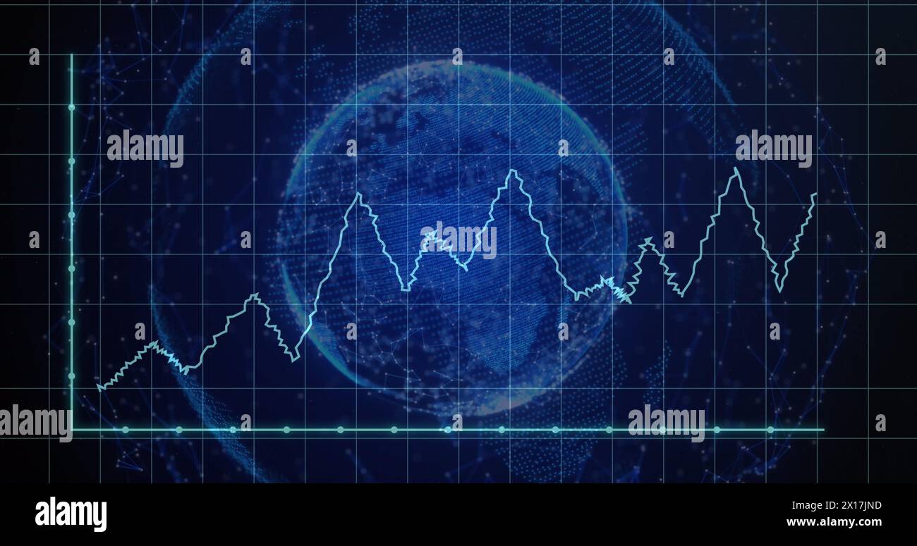 Immagine del globo sull'elaborazione dei dati Foto Stock