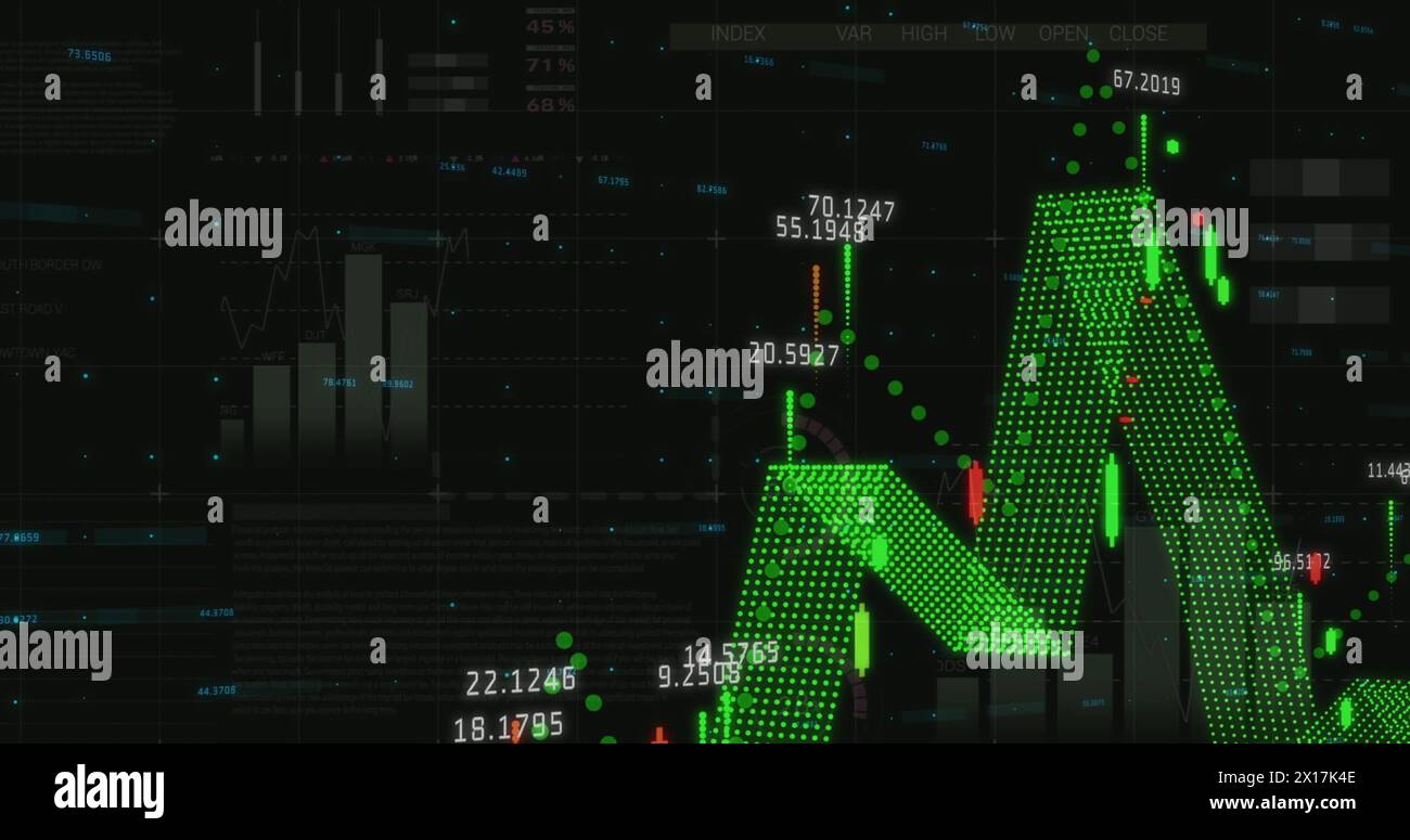 Immagine delle statistiche e dell'elaborazione dei dati finanziari Foto Stock
