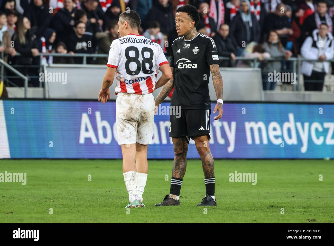02.10.2024 Cracovia (Cracovia) Polonia, calcio, PKO BP Ekstraklasa, 2023/2024, Cracovia - Radomiak Radom op: Patryk Sokolowski, Luizao Foto Stock
