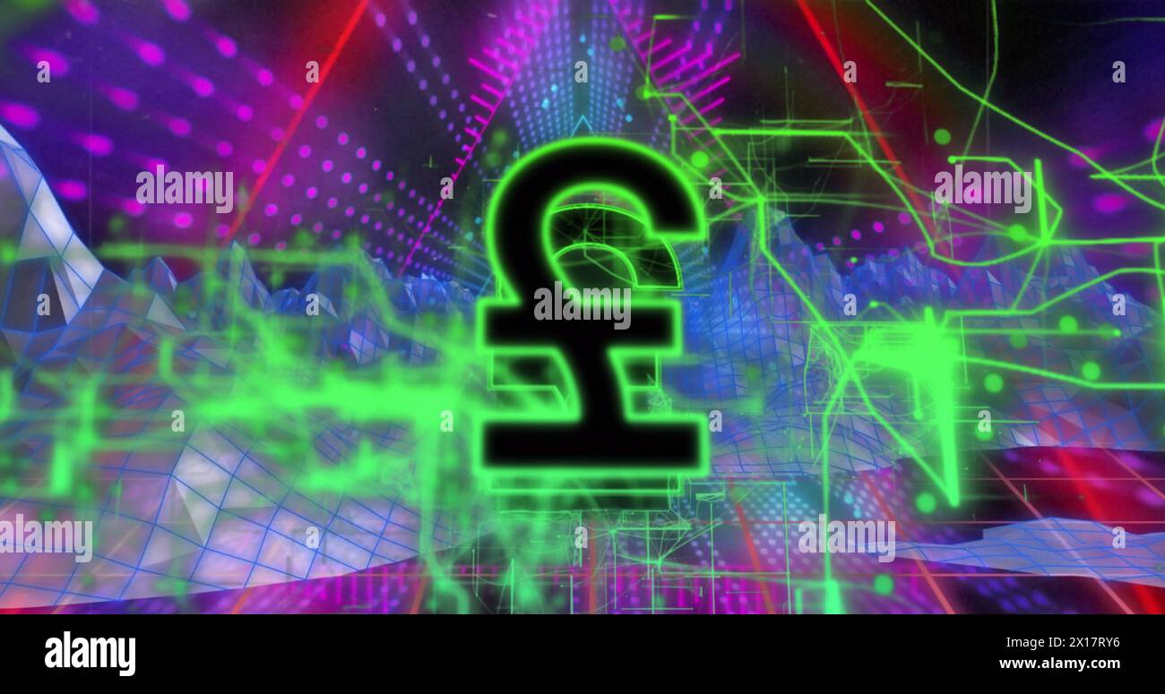 Immagine del cancelletto su connessioni e sfondo al neon Foto Stock