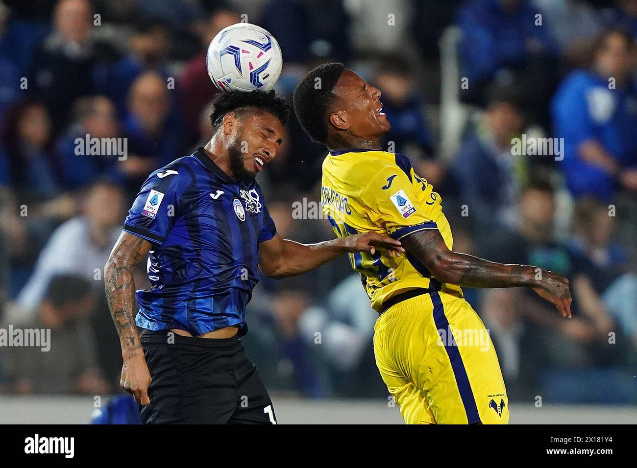 Bergamo, Italia. 15 aprile 2024. Jose' Dos Santos Ederson dell'Atalanta durante la partita di calcio di serie A tra l'Atalanta e l'Hellas Verona allo stadio Gewiss, Italia settentrionale - lunedì 15 aprile 2024. Sport - calcio . (Foto di Spada/LaPresse) credito: LaPresse/Alamy Live News Foto Stock