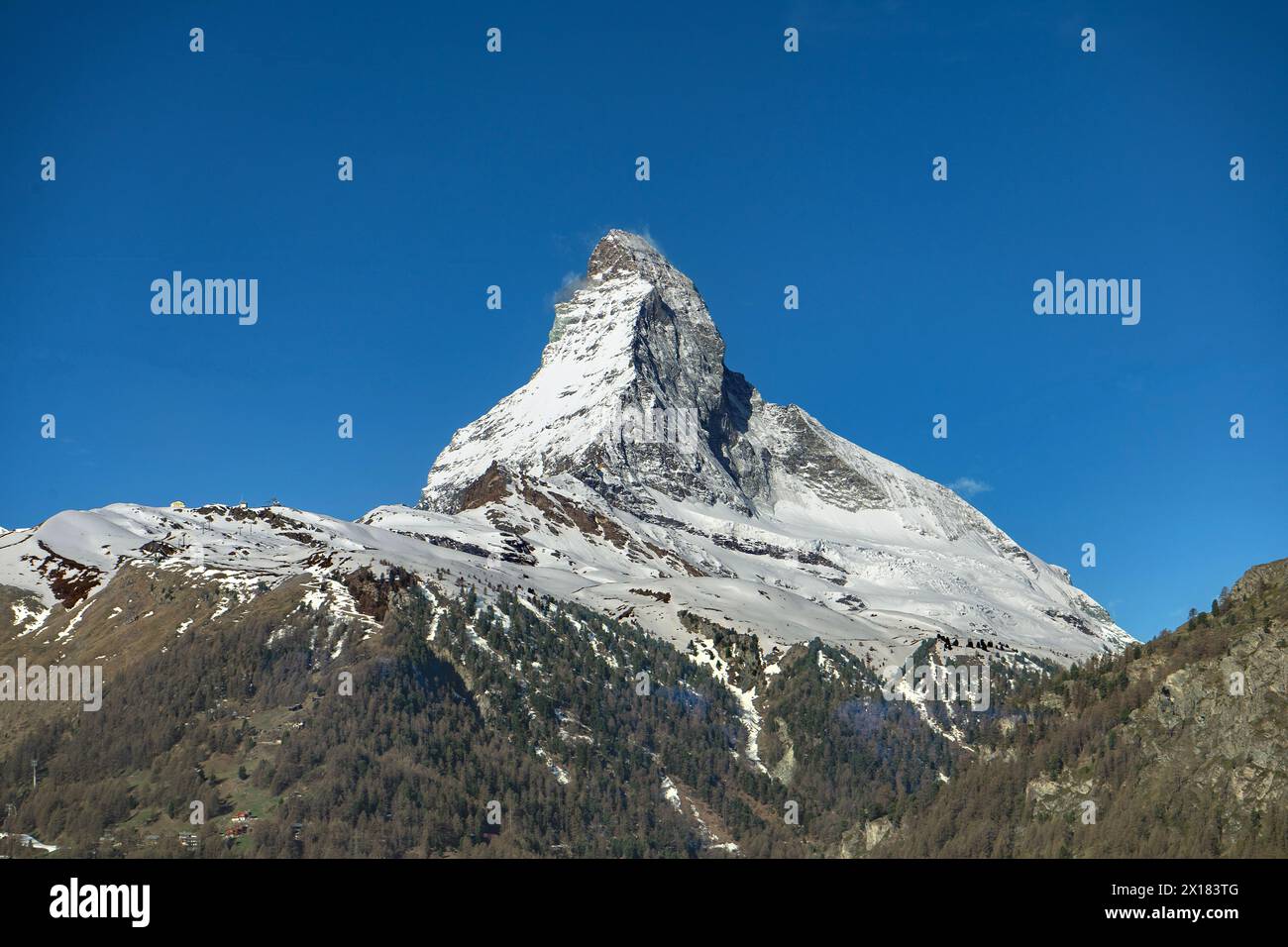Vista del Cervino da Gornergrat, Alpi Pennine, Svizzera Foto Stock