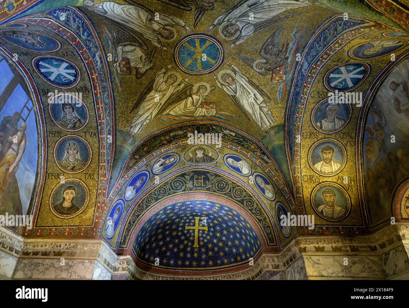 Cappella di Sant'Andrea o Cappella arcivescovile (Cappella arcivescovile). Mosaico. Ravenna, Italia Foto Stock