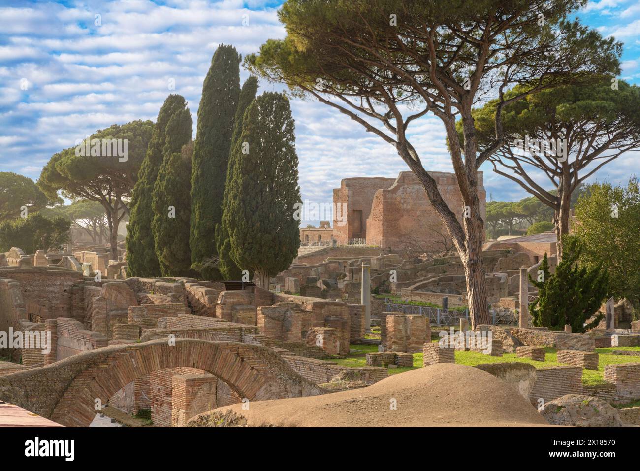 Ostia Antica. Rovine dell'antica città romana e del porto. Roma, Lazio, Italia Foto Stock