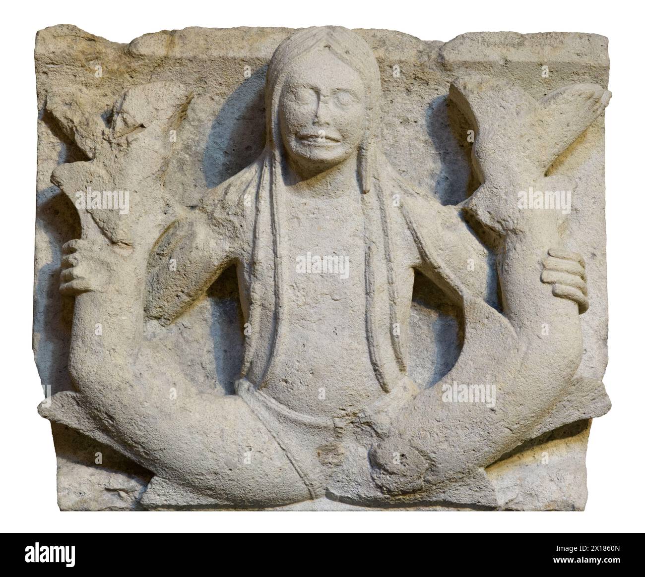 Sirena a due code (Sirena bicaudata). Cattedrale di Modena. Modena, Italia Foto Stock