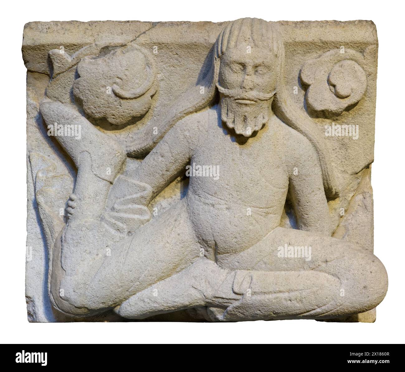 Uomo dai capelli lunghi. Cattedrale di Modena. Modena, Italia Foto Stock