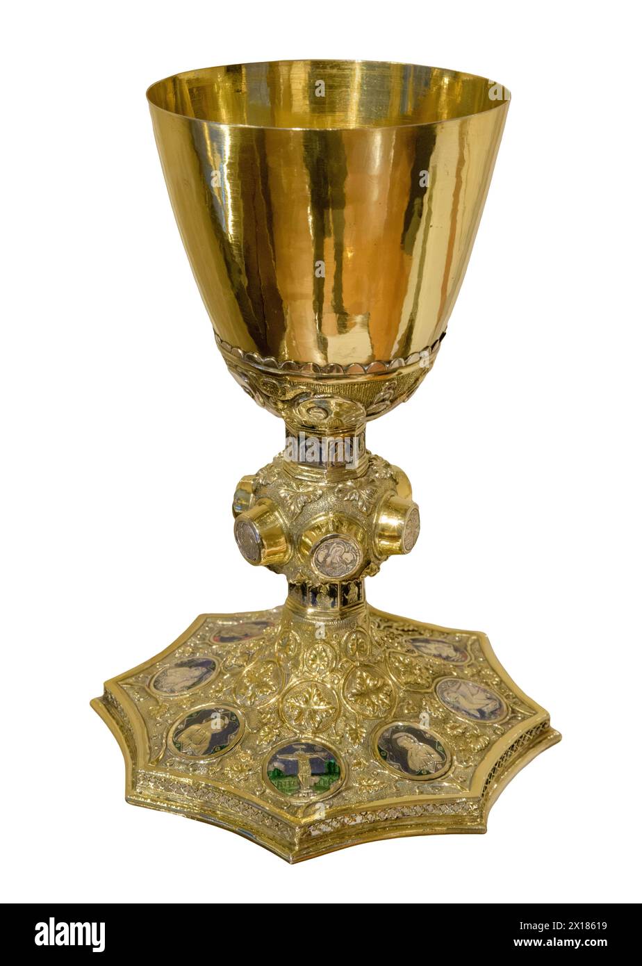 Un calice (coppa, calice, calice) è un vaso per il culto cristiano. Modena, Italia Foto Stock