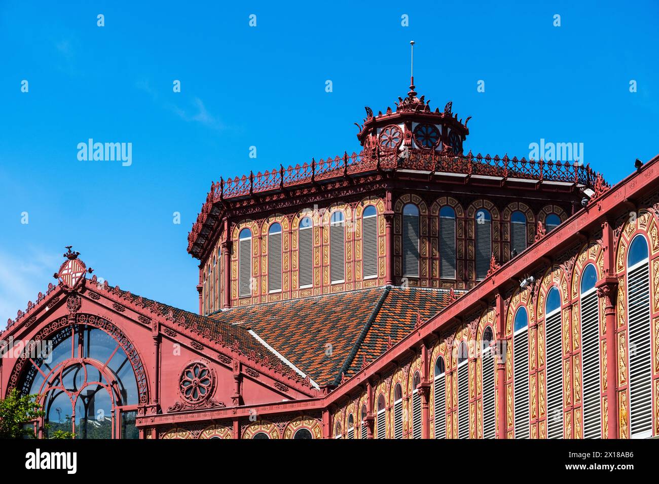 Mercat Sant Antoni nel quartiere El Raval, Barcellona, Spagna, Europa Foto Stock