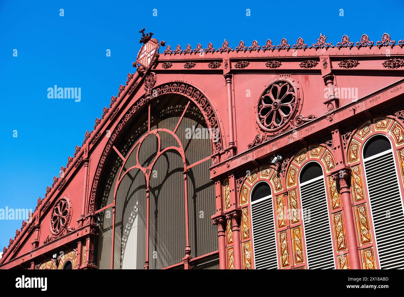 Mercat Sant Antoni nel quartiere El Raval, Barcellona, Spagna, Europa Foto Stock