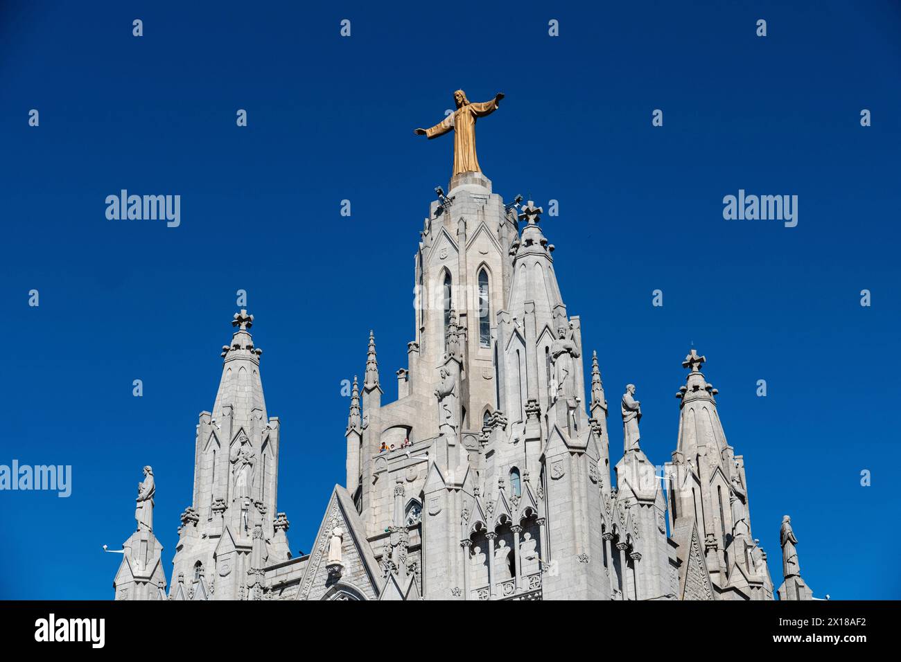 La chiesa del Tempio Expiatori del Sagrat Cor sul Tibidabo a Barcellona, Spagna, Europa Foto Stock