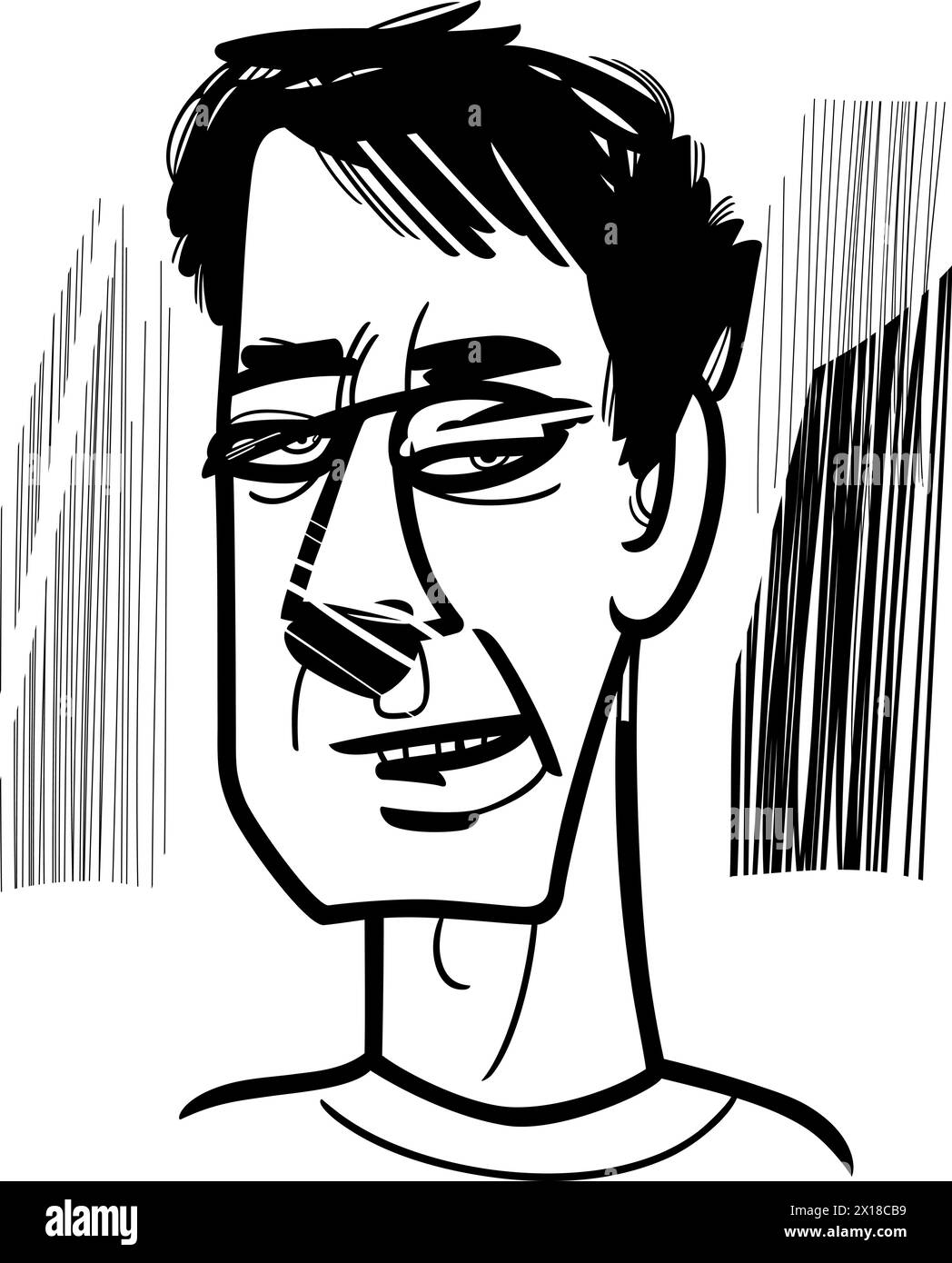 uomo ritratto caricatura disegno fumetto illustrazione Illustrazione Vettoriale