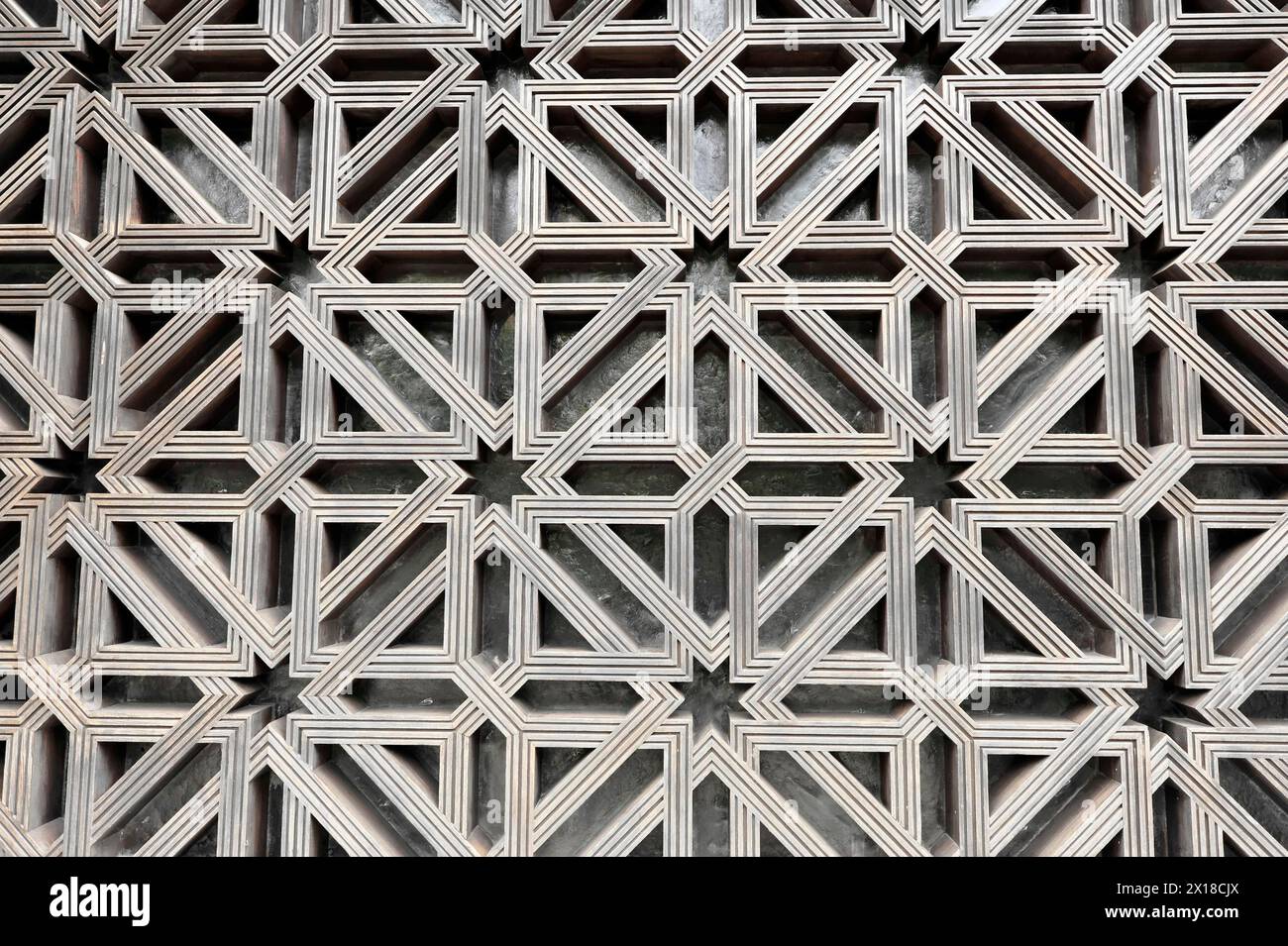 Cordova, motivo geometrico di un muro di pietra, che mostra profondità e complessità, Cordova, Andalusia, Spagna Foto Stock