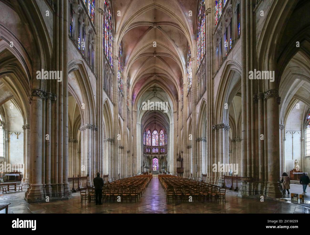 Cattedrale gotica di Saint-Pierre-et-Saint-Paul de Troyes, Troyes, dipartimento di Aube, regione Grand Est, Francia, Europa Foto Stock