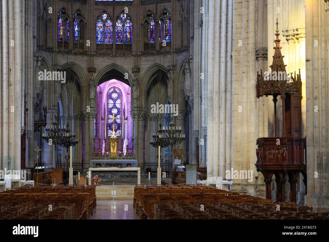Cattedrale gotica di Saint-Pierre-et-Saint-Paul de Troyes, Troyes, dipartimento di Aube, regione Grand Est, Francia, Europa Foto Stock