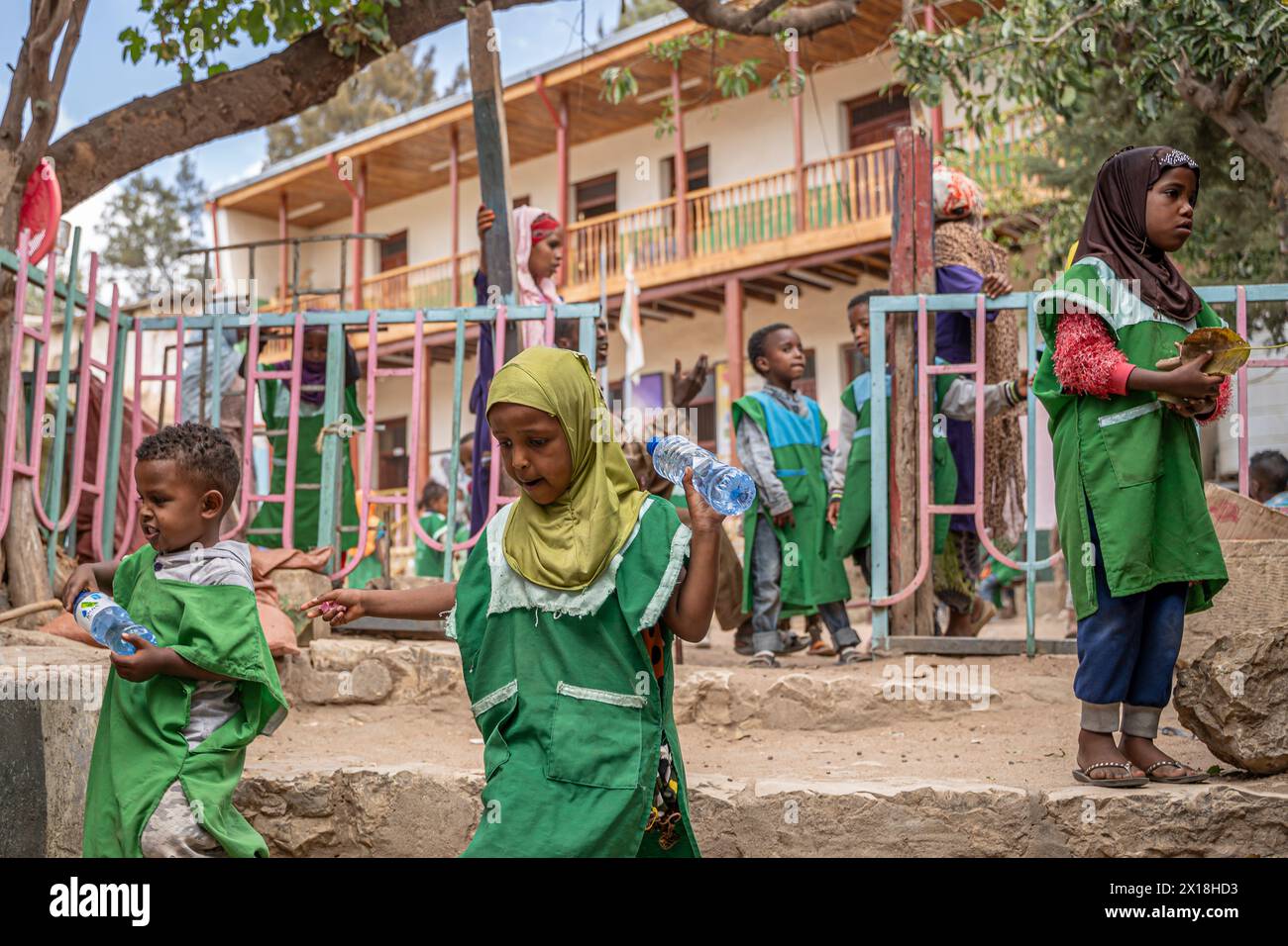 Bambini etiopi a Harar, Etiopia Foto Stock