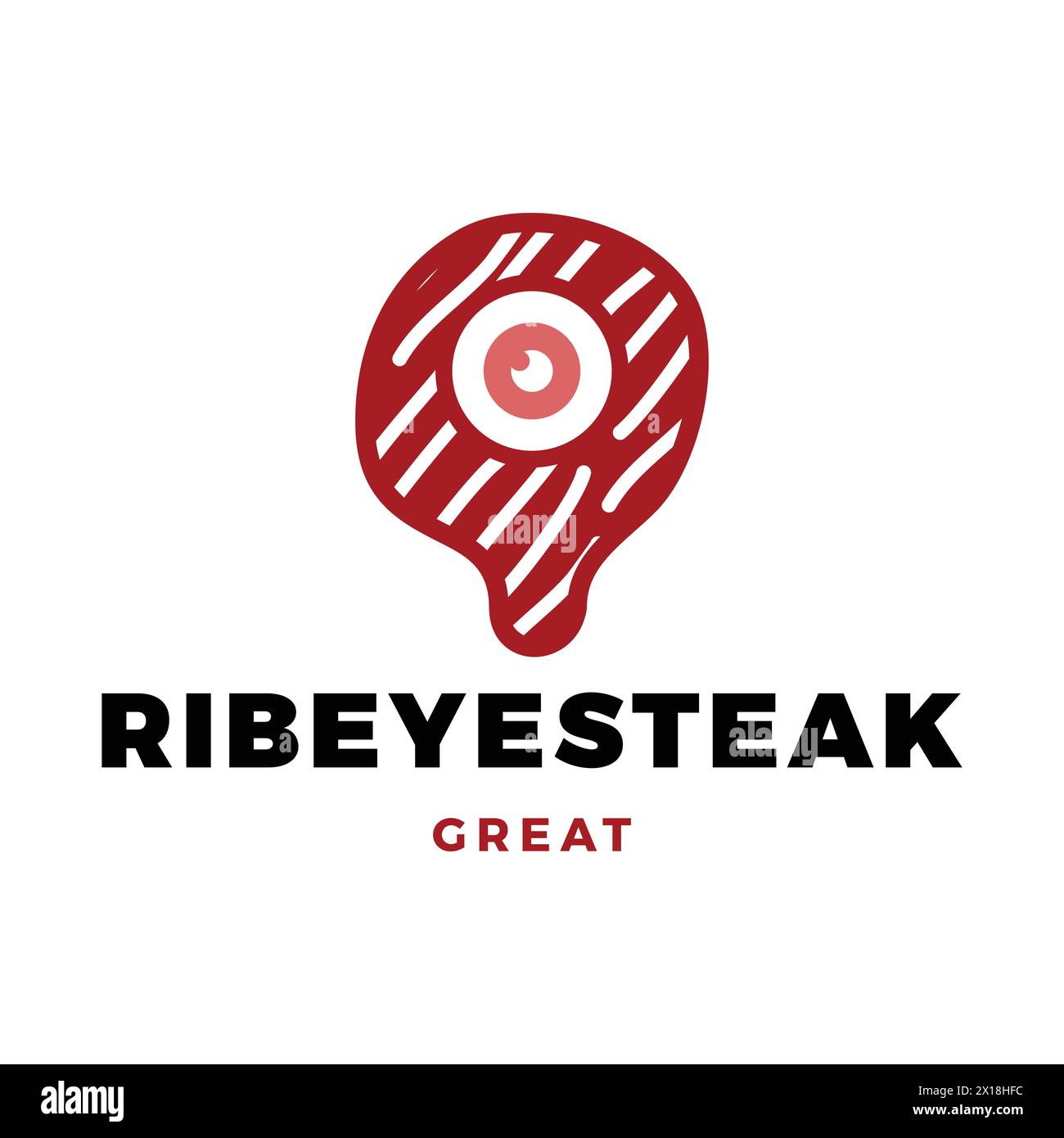 Ribeye Steak icona Logo Design Template Illustrazione Vettoriale