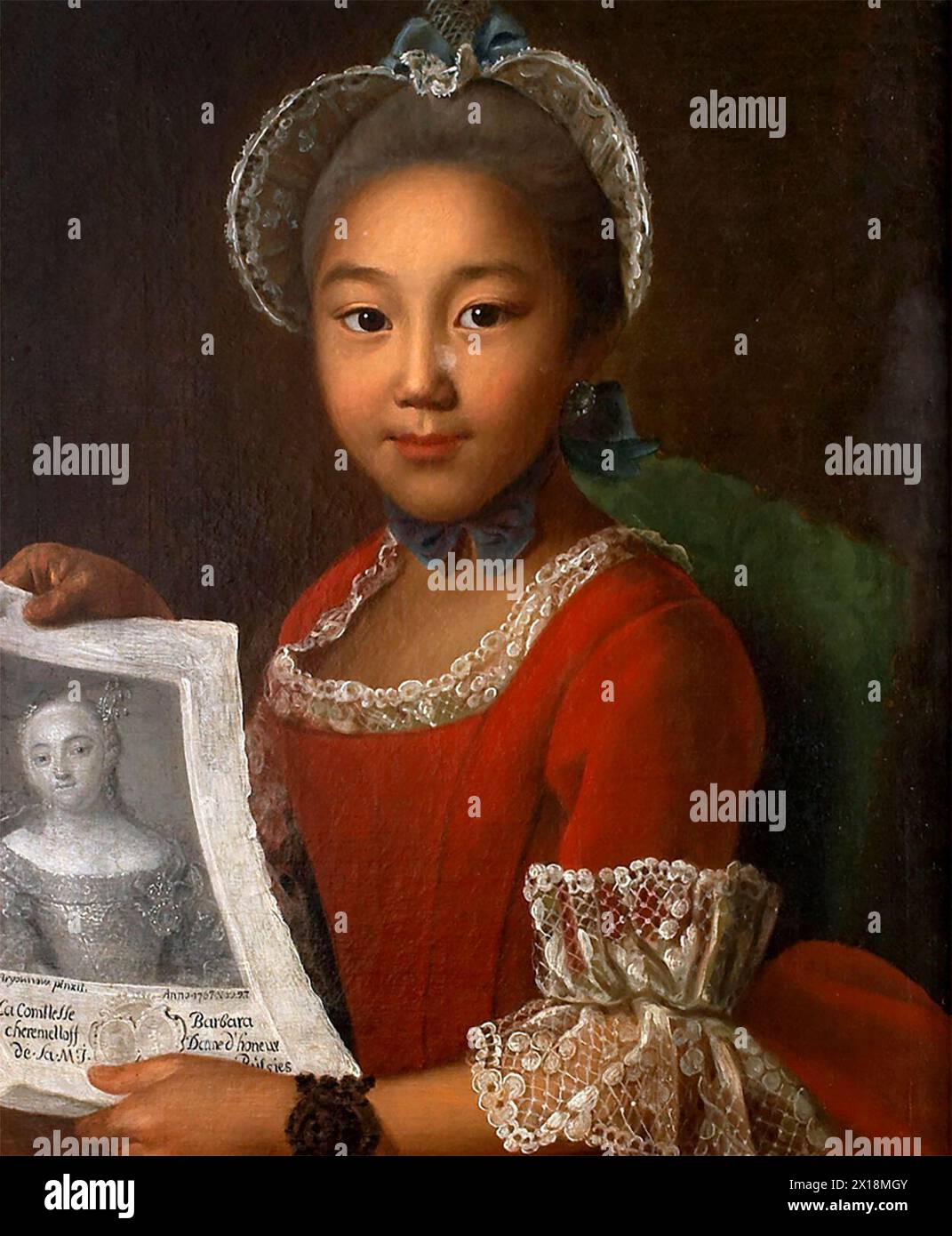 Ritratto della ragazza calmucca Annushka - Ivan Argunov, 1767 Foto Stock