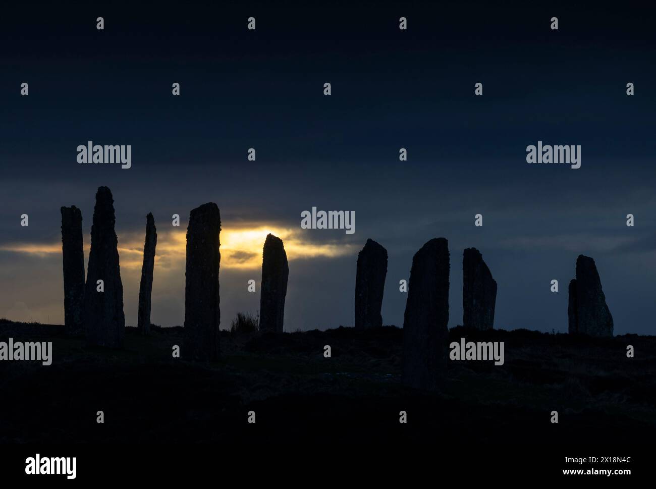 Stones, Brodgar, orcadi, Scozia Foto Stock