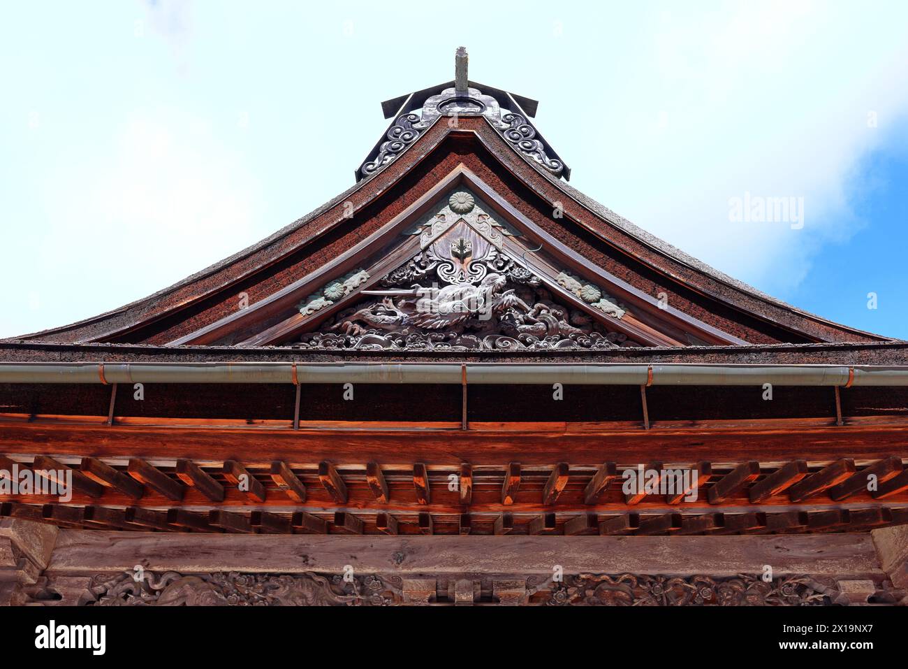 Tempio nell'area di Kongobu-ji, uno storico complesso di templi buddisti a Koyasan, Koya, distretto di Ito, Wakayama, Giappone Foto Stock