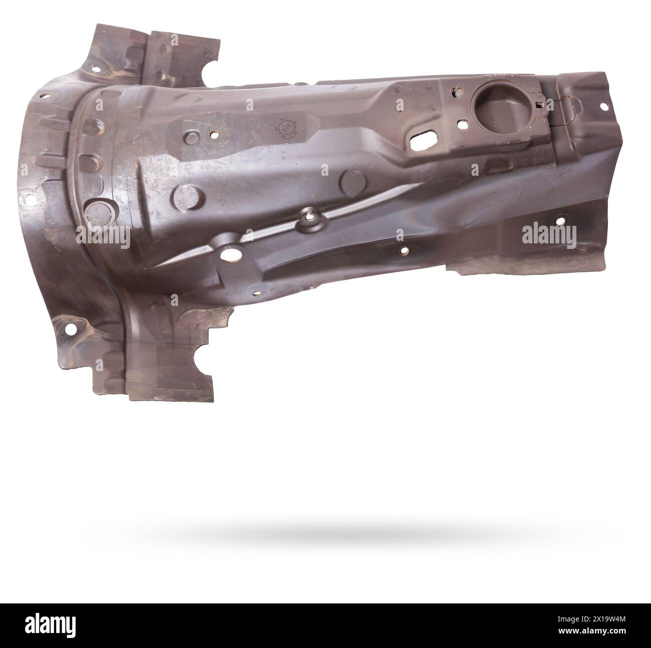 Scudo termico realizzato in feltro per proteggere il fondo del veicolo dal calore del motore e dall'isolamento acustico. Catalogo ricambi auto. Foto Stock