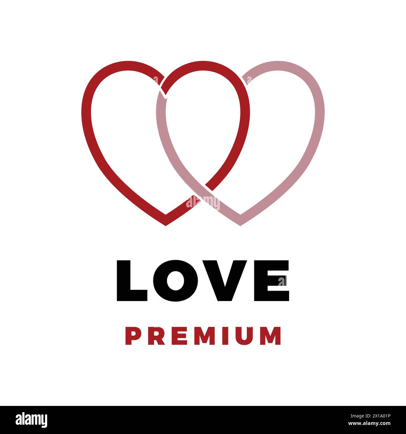 Love Connect Icon Design di illustrazione modello logo vettoriale Illustrazione Vettoriale