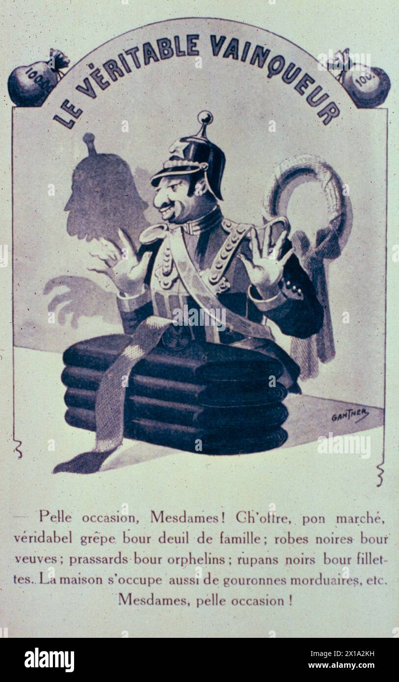 Il vero vincitore, fumetto antisemita francese contro il profitto di guerra durante la prima guerra mondiale, 1917 Foto Stock