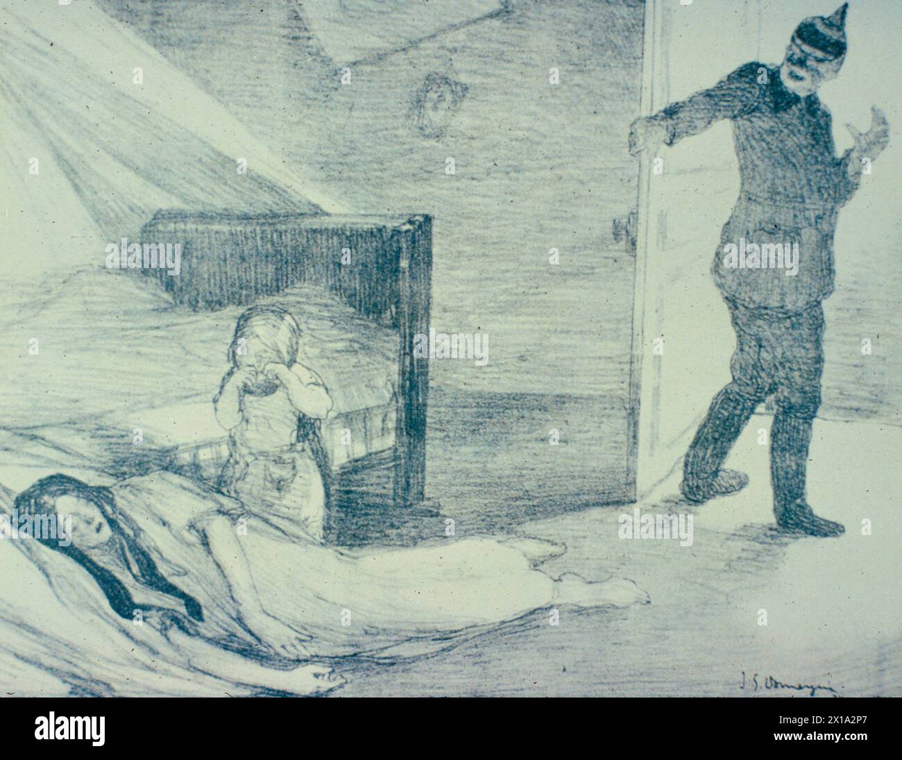 Propaganda anti-tedesca francese durante la prima guerra mondiale, illustrazione 1917 Foto Stock