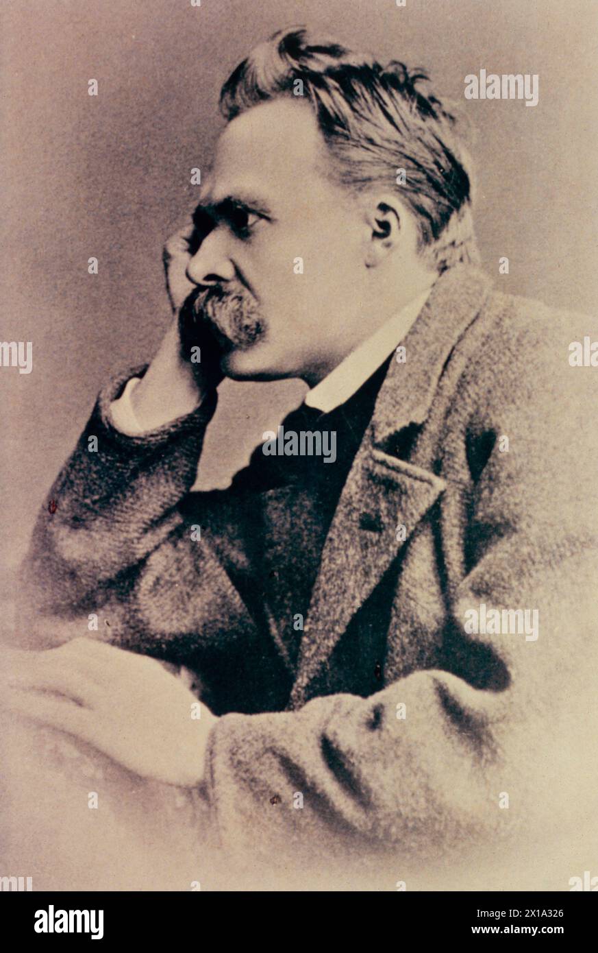 Ritratto del filosofo tedesco Frederick Nietzsche, anni 1880 Foto Stock