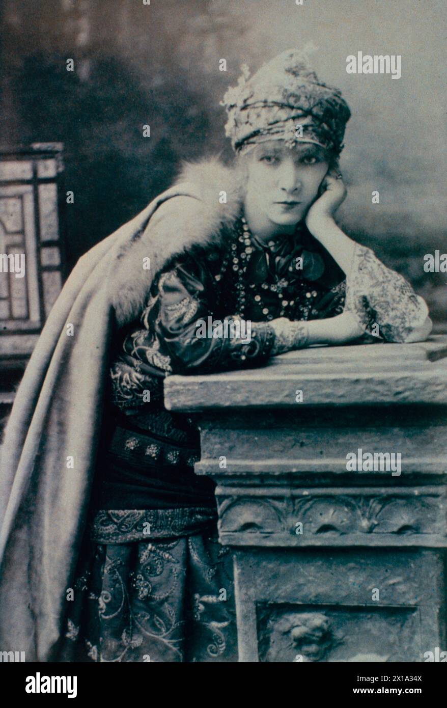 Attrice teatrale francese Sarah Bernhardt, anni '1880 Foto Stock