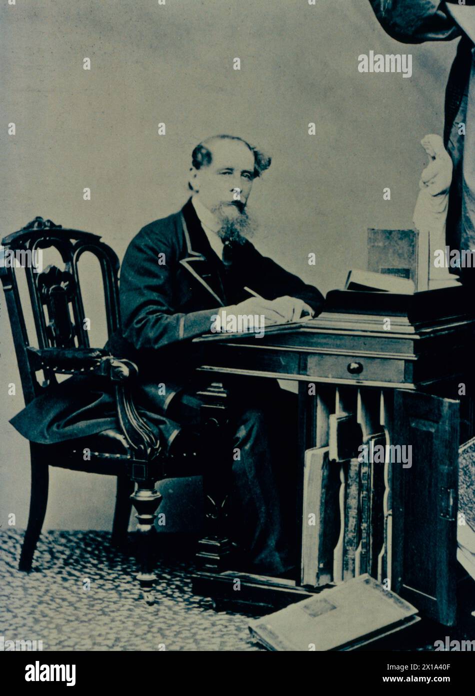 Il romanziere inglese Charles Dickens in visita negli Stati Uniti, 1868 Foto Stock