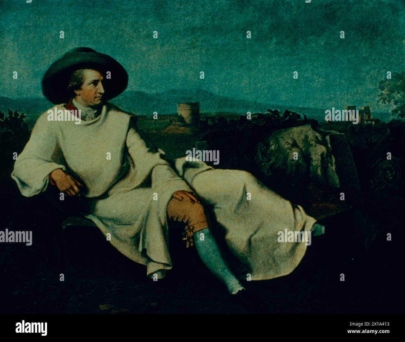 Ritratto dello scrittore tedesco Johann Wolfgang von Goethe, di Johann Heinrich Fischbein, XIX secolo Foto Stock