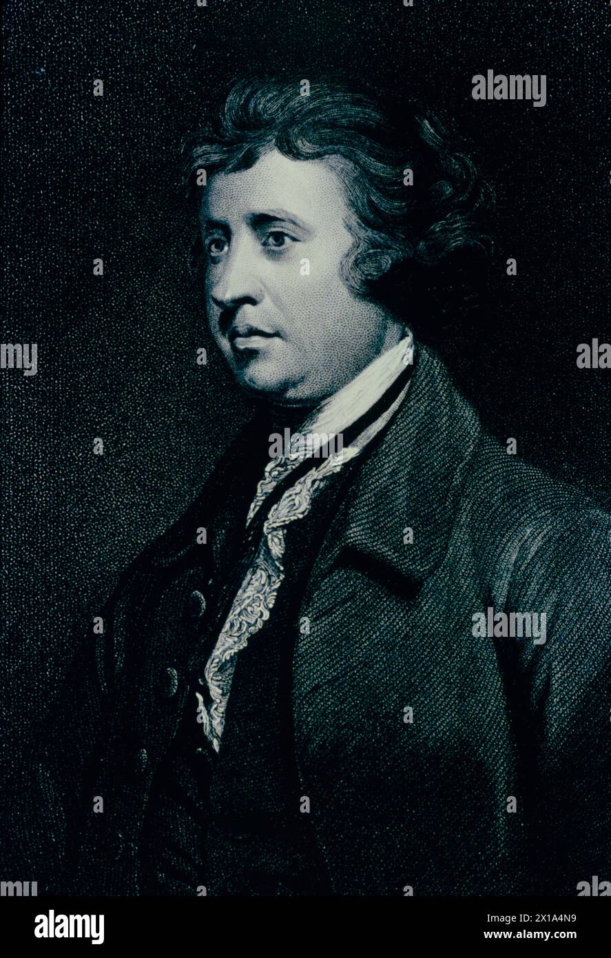 Ritratto dello statista e filosofo britannico Edmund Burke, illustrazione, XVIII secolo Foto Stock