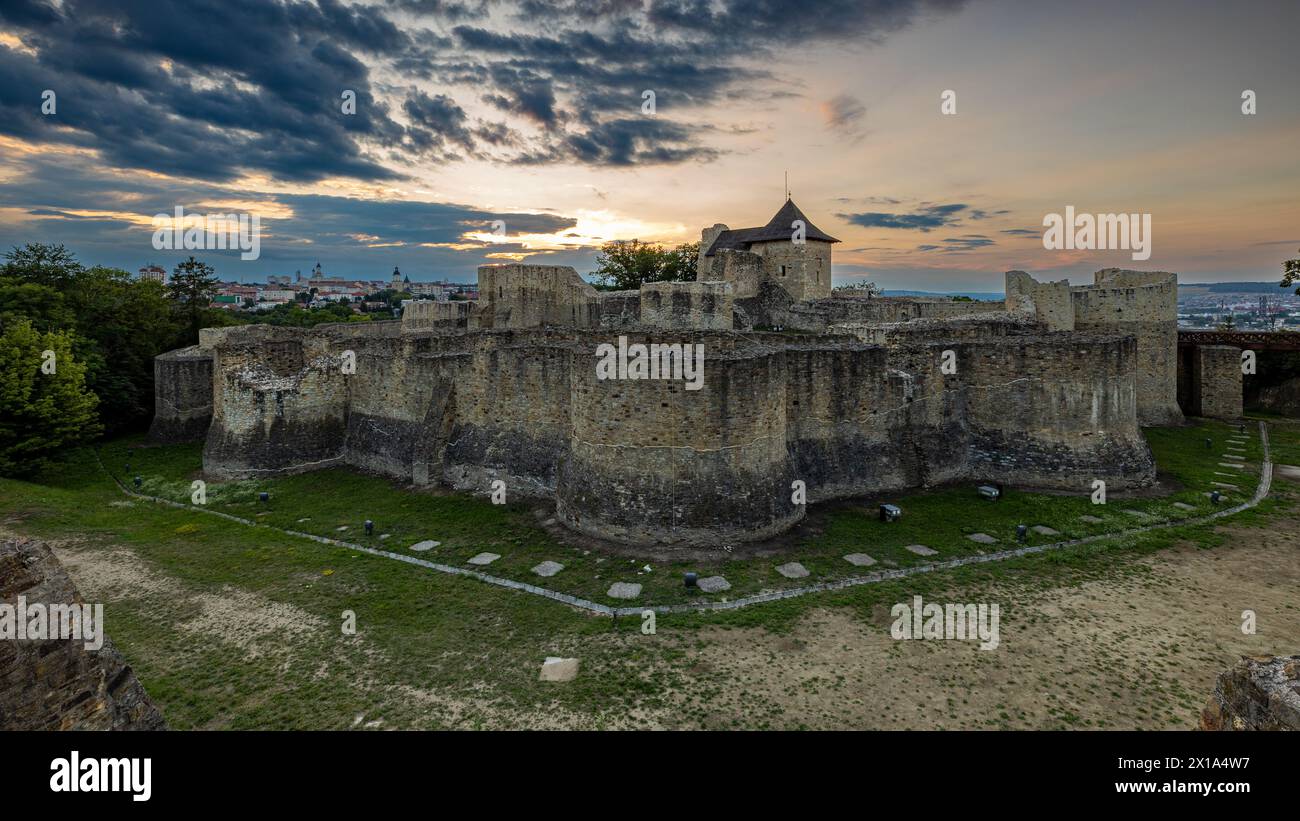 Il castello di Suceava a România Foto Stock