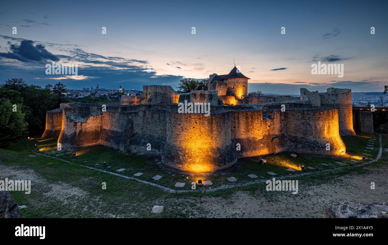 Il castello di Suceava a România Foto Stock