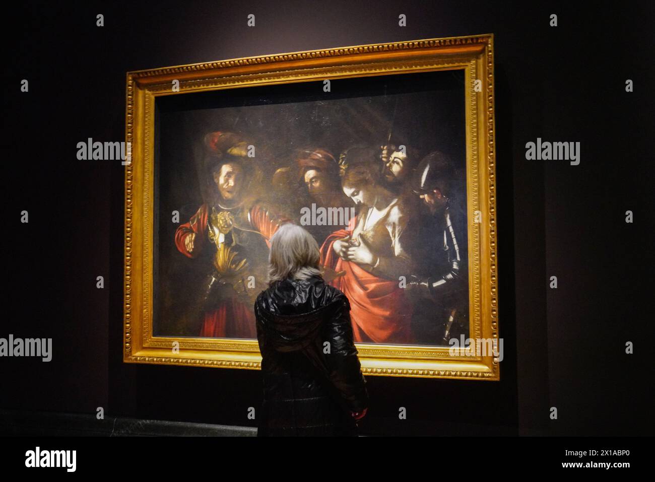 Londra 16 aprile 2024 . , Il Martirio di Sant'Ursula, 1610 l'ultimo Caravaggio alla Galleria Nazionale prestato dalla Collezione intesa Sanpaolo (gallerie d'Italia - Napoli).crediti: amer ghazzal/Alamy Live News Foto Stock