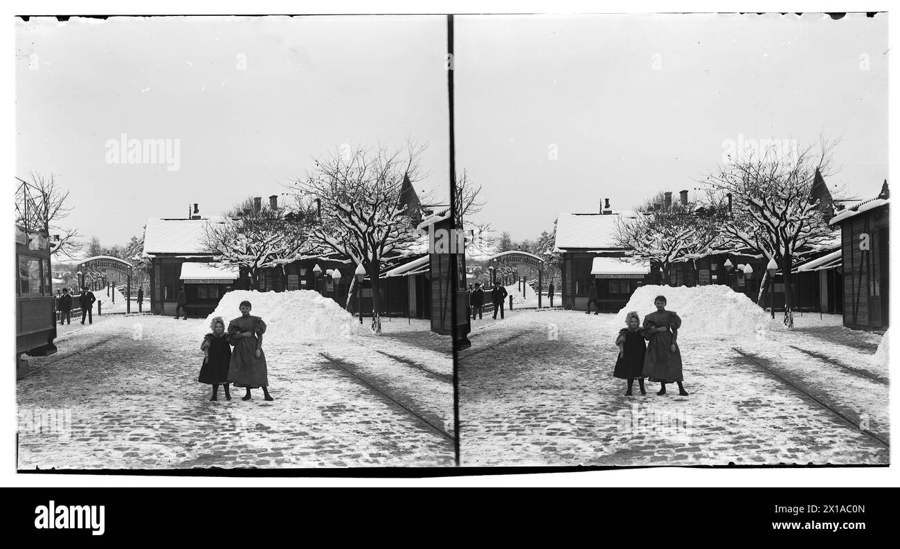 Vienna 17, Dornbacherstrasse (Dornbacher Street) circa vicino al 120, immagine invernale, 1890 - 18900101 PD1076 - Rechteinfo: Rights Managed (RM) Foto Stock