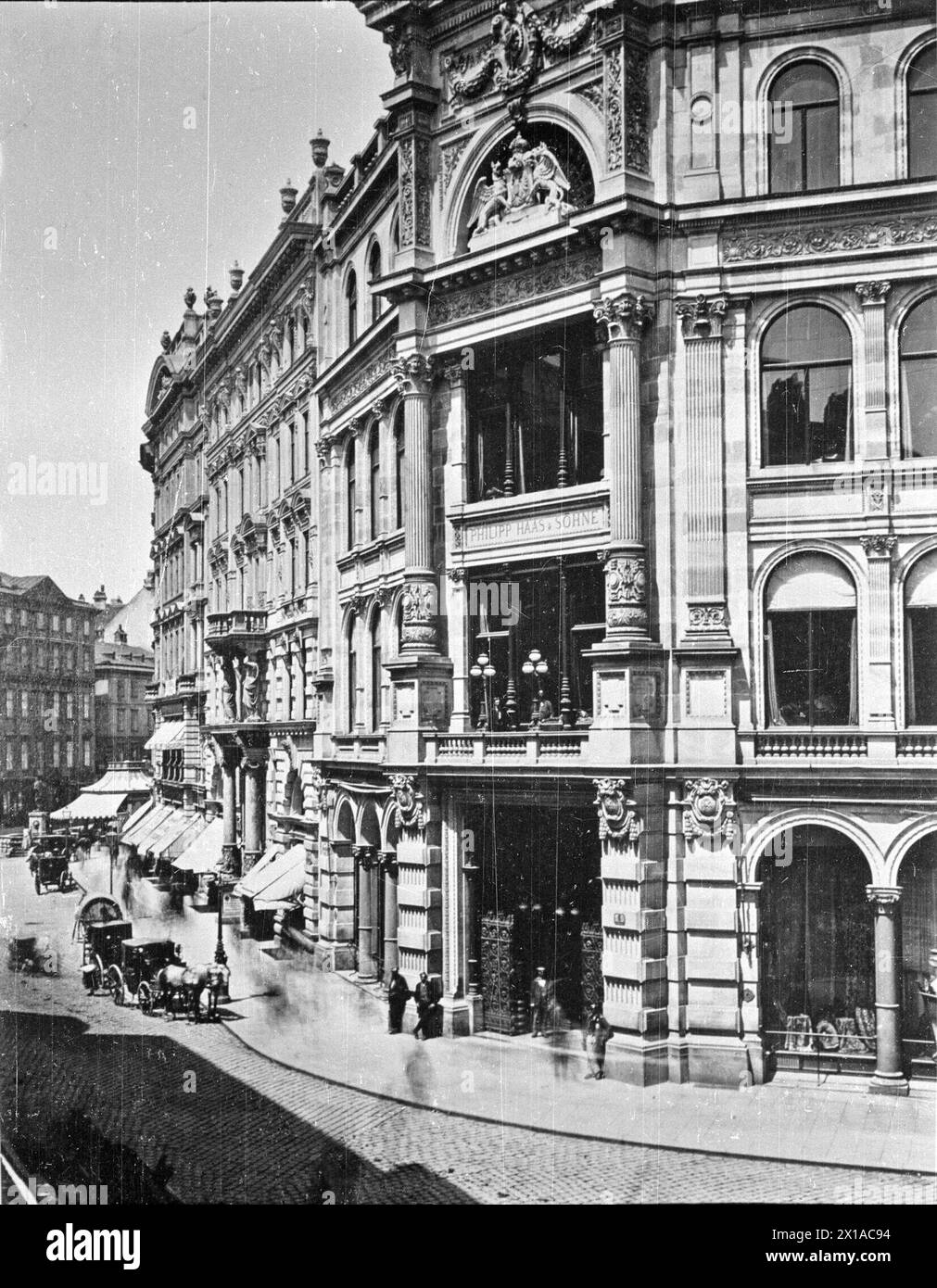 Vienna 1, Stock-im-Eisen-Platz (Piazza Stock-im-Eisen) 6, Haas House, vista dalla guarnigione superiore da destra in direzione del solco, 1890 - 18900101 PD15072 - Rechteinfo: Rights Managed (RM) Foto Stock