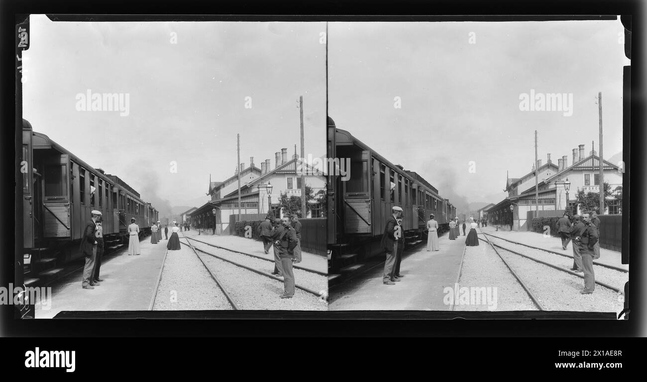 Station Woergl, vista dell'installazione dei binari, 29.08.1901 - 19010829 PD0001 - Rechteinfo: Rights Managed (RM) Foto Stock