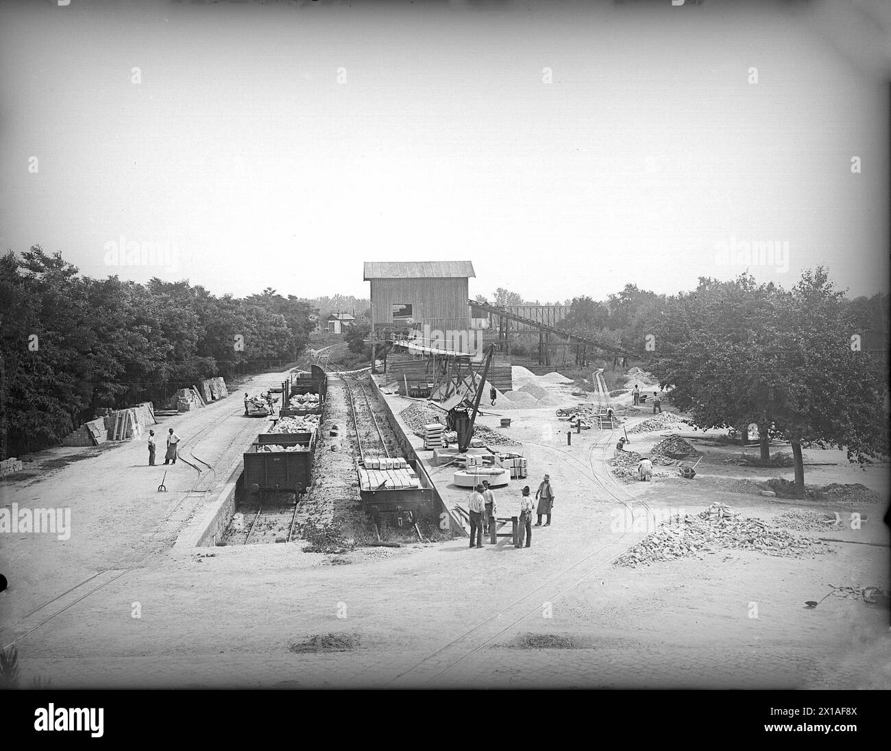 Mauthausen, banchina di carico granito della cava, 1907 - 19070101 PD1066 - Rechteinfo: Rights Managed (RM) Foto Stock