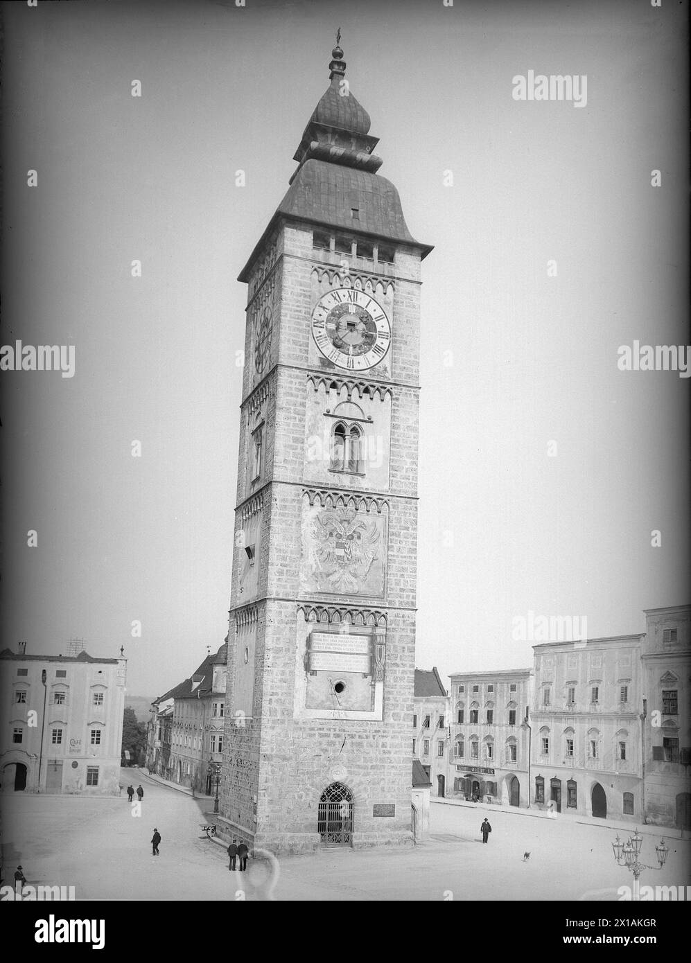 Enns River, torre cittadina, 1920 - 19200101 PD2280 - Rechteinfo: Rights Managed (RM) Foto Stock