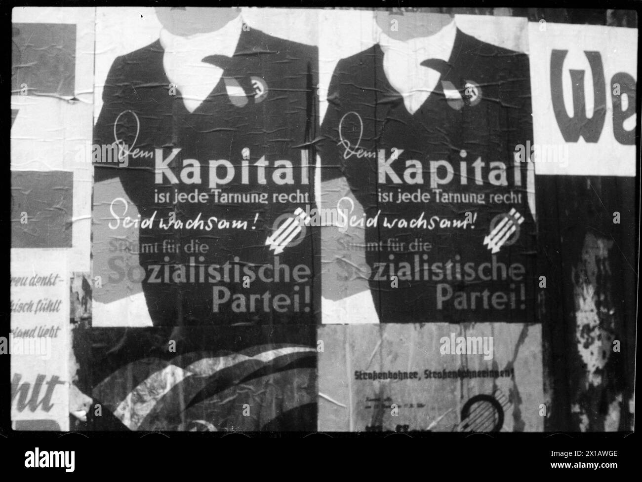Elezioni legislative 1945, manifesto elettorale del Partito socialdemocratico d'Austria (SPOe), 1945 - 19450101 PD11708 - Rechteinfo: Diritti gestiti (RM) Foto Stock