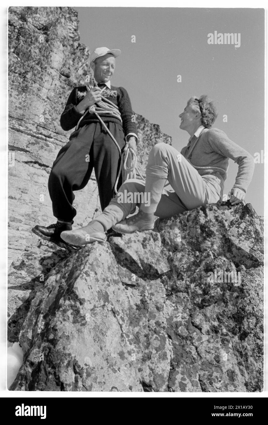 In un tour in montagna, 01.03.1948 - 19480301 PD0067 - Rechteinfo: Diritti gestiti (RM) Foto Stock