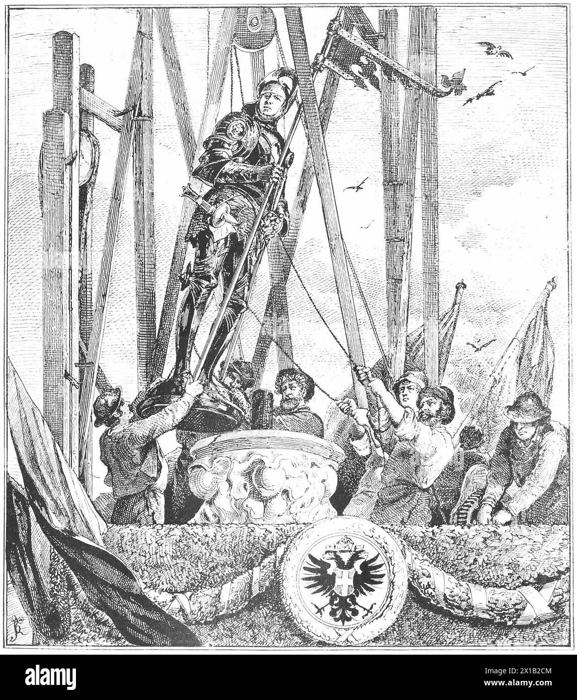 Sovrapporre l'uomo del municipio viennese, festa della Turmgleiche con sovrapporre l'uomo del municipio alle 22 (?) del 10.1882. Processo di stampa con lastre di zinco da: Viennese interessante foglio, 26.10.1882, 22.04.1983 - 19830422 PD19654 - Rechteinfo: Rights Managed (RM) Foto Stock