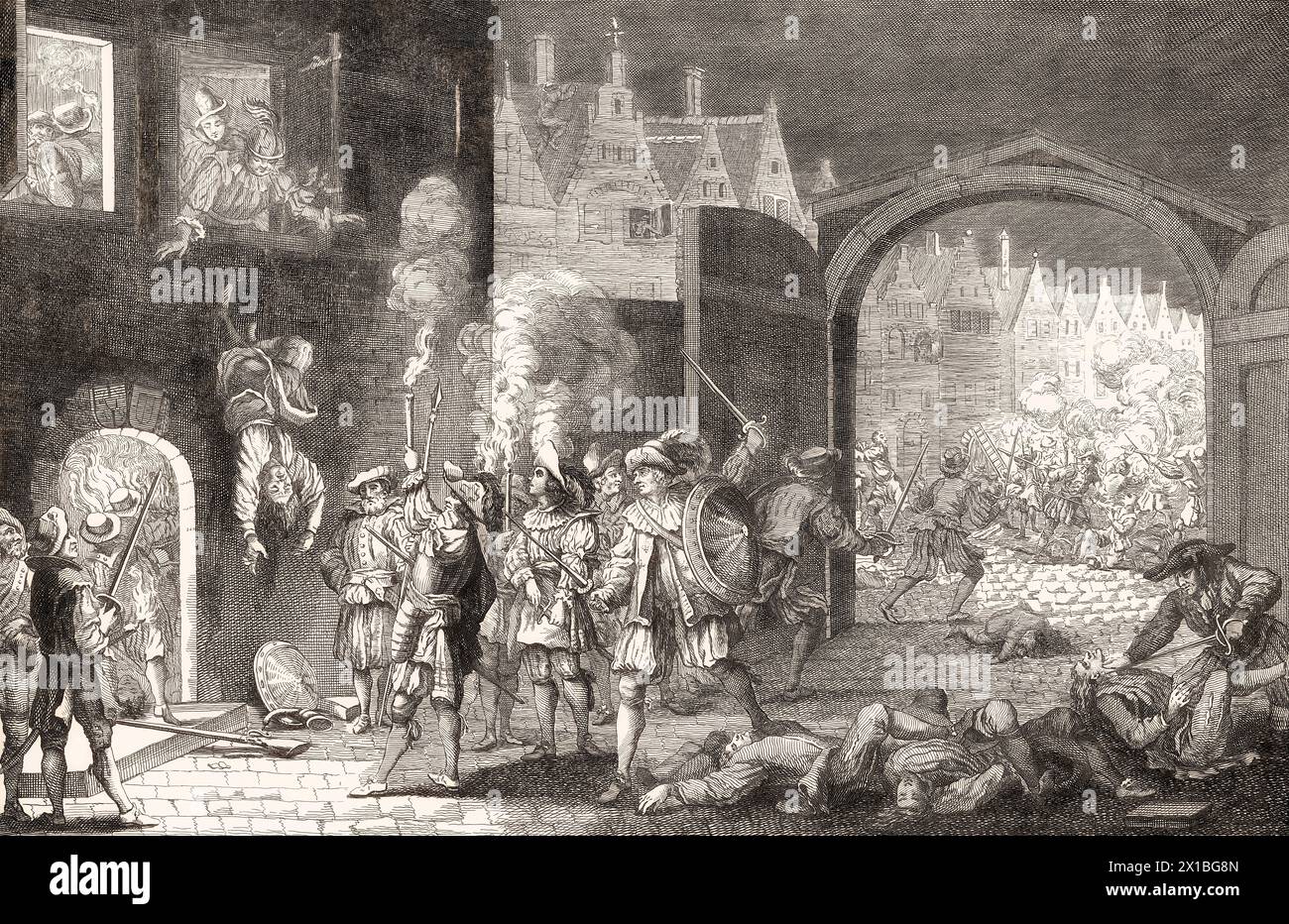 Il St. Massacro del giorno di Bartolomeo, Parigi, Guerre di religione francesi, 1572 Foto Stock